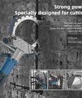 Heavy Duty Concrete Ring Saw Wall Groove Cutter Chaser With Diamond Segment Blade Slices Masonry And Tile Like Warm Butter Zero Drag Smooth Action Massive Horsepower Saw cutting through concrete wall.
