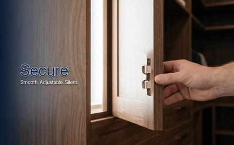 Solid Brass Adjustable Tension Double Roller Cabinet Catch 60mm Heavy Duty Latch Hardware on Wooden Door