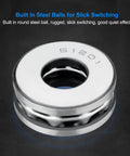 Built Tough Heavy Duty 360 Degree Stainless Steel Hidden Door Pivot Hinge for Bookshelves and Cabinets close-up view