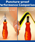 Comparison of traditional tire liner vs. Self Adhesive Tire Liner For 1.95 To 2.125 Inch Tires, focus on puncture-proof performance.