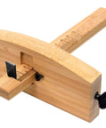 Woodworking Marking Gauge 4.75 Inch 120mm Adjustable Kebiki Japanese Scribe with bamboo body and metric scale.