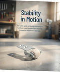 White Nylon Sliding Door Guide Wheels With Brake For Furniture Cabinet Tracks Heavy Duty Drawer Roller Casters on metal surface.