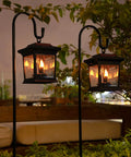 Outdoor Solar Lanterns Waterproof Hanging Lights for Garden Patio Lawn Pathway and Wall Flickering Ambience Durable IP65 Weatherproof No Wires Ideal Gift for Women and Home Decor Enthusiasts glowing at night