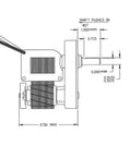 Technical blueprint of Heavy Duty No-Nonsense Shaded Pole Gearmotor With 19 RPM Speed 9.5 Inch Lb Torque 115 VAC 60 Hz Motor