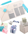 No Stress 3 In 1 Envelope Punch Board And Gift Box Maker, tools and colorful custom cards and boxes for scrapbooking.