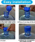 Steps to install 3 And 5 Gallon Water Jug Cap Reusable Silicone Replacement Lids For 55mm Standard Screw Crown Tops On Water Bottles And Dispensers Leak Free Non Spill Anti Splash 5 Pack.