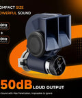 Badass Snail Air Horn Pumps Out Straight Up Knockout Volume For Trucks Cars And Bikes Featuring Built In Air Pump With Ready To Rock 12 Volt Wiring Relay Harness For Plug Play Installation, compact size horn.