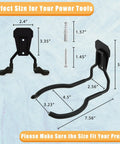 Heavy Duty Garden Tool Hanger Set For Garage Walls Clever Wall Mount Weed Eater Rack And String Trimmer Holder 2 Pack Black dimensions and parts shown