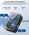 AI Wireless Lavalier Microphone For iPhone Android Camera And PC With Dual DSP MCU Noise Cancellation Levels A1 A2