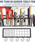 Beefy Heavy Duty Garden Tool Organizer For Garage And Shed Holds Up To 58 Long Handled Tools with durable steel rack stand