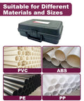 Complete 9 Size PVC Pipe Reamer Kit With Carbide Inserts And Aluminum Fitting Saver case with PVC, ABS, PE, PP pipe options