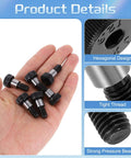 Six Pack Alloy Steel Shoulder Bolts 10mm Shoulder Diameter, 10mm Shoulder Length, M8 Thread, Hex Socket Drive, Grade 4.8, 6Pcs For Textile Machinery, Hydraulic Injection Molding And Industrial Use depicted in hand, showing hexagonal design and threading detail.