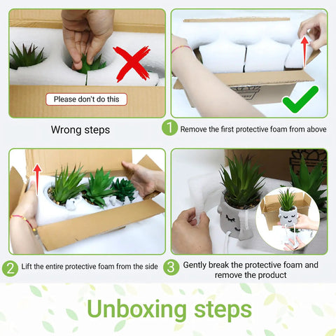 Unboxing guide for Small Artificial Plant In Cement Pot With Hanging Leg For Home Office Decor Realistic Faux Succulents
