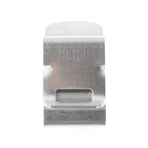SunRunner Stainless Steel Cable Clip for Solar Mounting Frames, front view, single clip, 303 stainless steel, silver.
