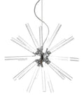 Chrome Integrated LED Starburst Pendant Light, 19.5 Inch Sputnik Chandelier with Adjustable Height close-up image