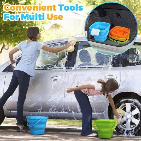 Collapsible Silicone Beach Bucket Large Pail For Sand And Water Play Kid And Adult Friendly Grab And Go Beach Toy multipurpose use