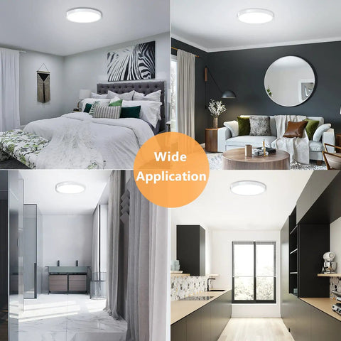 Low Profile 9 Inch Flush Mount LED Ceiling Light Fixture, 18W 5000K Daylight in bedroom, living room, bathroom, kitchen