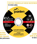 Panlen 50-pack 4½-inch thin cut-off wheel for metal and stainless steel, for angle grinders