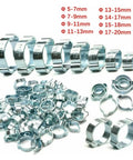 Top Quality Double Ear Crimp Hose Clamps 5mm To 20mm Perfect For Silicone Fuel Lines And Air Intake Pipe Systems Durable Metal Bands For Car Engine Repair Kit galvanized steel clamps assortment