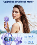 Portable Handheld Fan On The Go Must Have 5000mAh Rechargeable Battery With 6 Speeds And LED Display Ultra Quiet