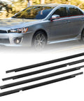 4Pcs Weatherstrip Window Molding Trim Seal Belt For Mitsubishi Lancer 2008 2017 Outer Door Window Seal Replacement Rubber Kit