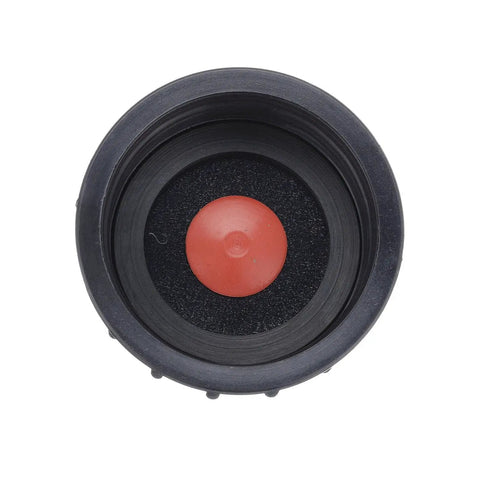 Gear Lube Monitor Reservoir Cap Replacement For MerCruiser Alpha And Bravo Sterndrive Systems, top view, black and red design