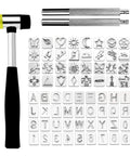 All In One Leather Stamping Kit With Rubber Hammer 71 Piece Set With 68 Patterns And Shapes For Saddle Making