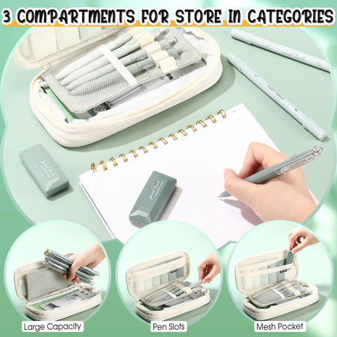 Back To School Stationery Kit With 38 Piece Aesthetic School Supplies Set Pen Case Gel Pens Highlighters Sticky Notes