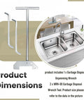Universal Garbage Disposal Unjamming Wrench WRN00 for Waste King Moen and SinkErator Disposals shown with kitchen sink