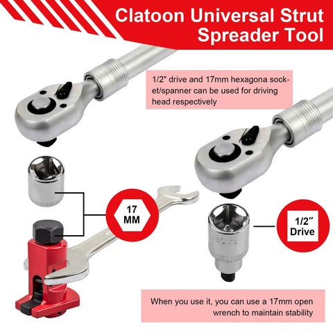 Image showing Universal Strut Spreader Tool For Suspension Knuckles 5 To 11 mm Fits Most Vehicles DIY Friendly Socket Tool.