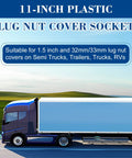 Hex Lug Nut Cover Socket Installation Tool For 1.5-Inch And 32mm/33mm Lug Nut Covers on semi truck graphic