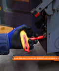 Using Six Piece Insulated Metric T-Handle Hex Key Set For Electrical Work, 10,000V AC Tested, on electrical panel.