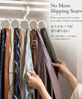 Slick Closet Organizer And Scarf Hanger That Crushes Your Morning Clutter With Wide Loops For Quick Belt Tie And Hijab Storage, displaying scarves and ties.