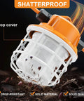 Close-up of shatterproof bulb cover on 100Ft LED Construction String Lights 150W Industrial Grade with 15000LM 5000K Daylight.
