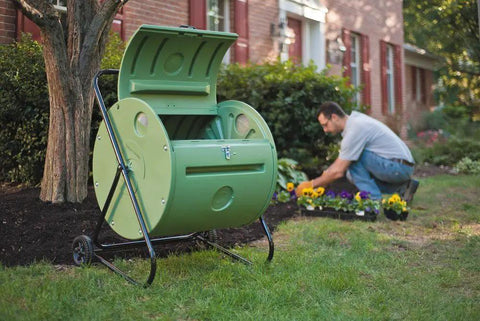 Back Porch Compost Tumbler For Small Yards And Urban Spaces With Odor Control And Fully Enclosed Design That Keeps Animals Out