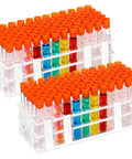 120 Pcs Plastic Test Tubes With Rack 16 By 100Mm Tubes With Caps in 60 Hole Racks for Scientific Experiments and Party Decorations