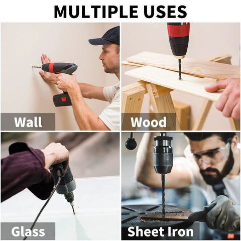 10 Piece Masonry Drill Bit Set With 1/4 Inch Hex Shank For Concrete Brick Tile Glass And Cement Projects used on various surfaces