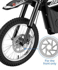 Front Brake Disc Rotor For Razor MX500 MX650 Electric Dirt Bikes Six And One Quarter Inch Outside Diameter 159mm Six Mounting Holes Heavy Duty Front Rotor For Dirt Rocket Brakes mounted on front wheel