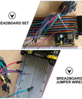 DIY Breadboard Kit With Power Supply Module And 65 Jumper Wires 40 Pin 20 Cm Leads Pro Grade Prototyping For 3.3V And 5V Electronics Starter Friendly For Class Lab Or Home Projects Portable And Easy To Use, with breadboard and jumper wires