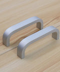 10 Piece Modern Silver Square Arch Cabinet Pull Handles Set In Aluminium Alloy Wire Finish 2.5 Inch Hole Center 64mm Drawer Handles