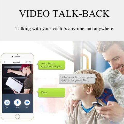 Wireless Doorbell Camera With 166 Degree HD Wide Angle Waterproof IP65 Security Doorbell With Chime Cloud Storage Two Way Talk PIR Motion Detection Night Vision Rechargeable Batteries