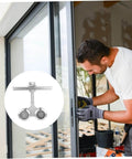 Heavy-Duty Sliding Door Track Roller Wheel With Smooth Operation And High Load Capacity For Industrial And Residential Doors shown with worker installing sliding door
