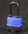 Built-Tough Outdoor Padlock 44mm 1.75 Inch Keyed-Alike, Steel Lock With Extra Long Shackle, Brass Cylinder, in wet conditions