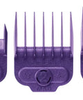 Purple Nano-Silver Magnetic Attachment 5 Combs Set For Pro Haircuts And Styles with long-lasting performance, durable clipper guards.