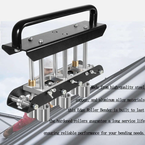 Close-up of Three Station Edge Roller Bender for Sheet Metal Beading, showing heavy-duty build and durable rollers.