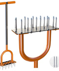 39 Inch Lawn Aerator With 15 Industrial Grade No 45 Steel Spikes, Manual Yard Aerator Tool For Lawns And Gardens, orange steel design