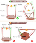 Diagram of correct and incorrect connections for LED DIY Splicing Desk Lamp Kit With Touch Dimmer For Living Room Bedroom And Office