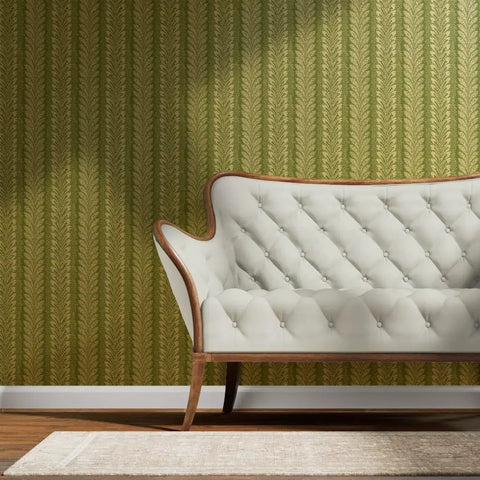 Elegant Gold Metallic Wallpaper Kickass Paste The Wall Install EcoFriendly PvcFree Wallcovering Made In Usa, featured behind a white couch.
