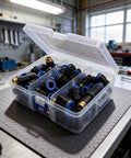 Top Notch 53 Piece Pneumatic Fitting Bundle With Quick Connect Push To Air Hose Links In 1/4 3/8 And 1/2 Inch Sizes Featuring Sturdy Zinc Alloy Elbows Tees And Straight Adapters For Heavy Duty Industrial Plumbing Jobs That Need Zero Leaks And Serious. in plastic case