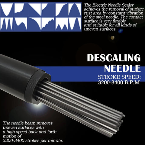Descaling needle for Electric Needle Gun Scaler for Rust Removal 110V Industrial Grade Pneumatic Tool, close-up view